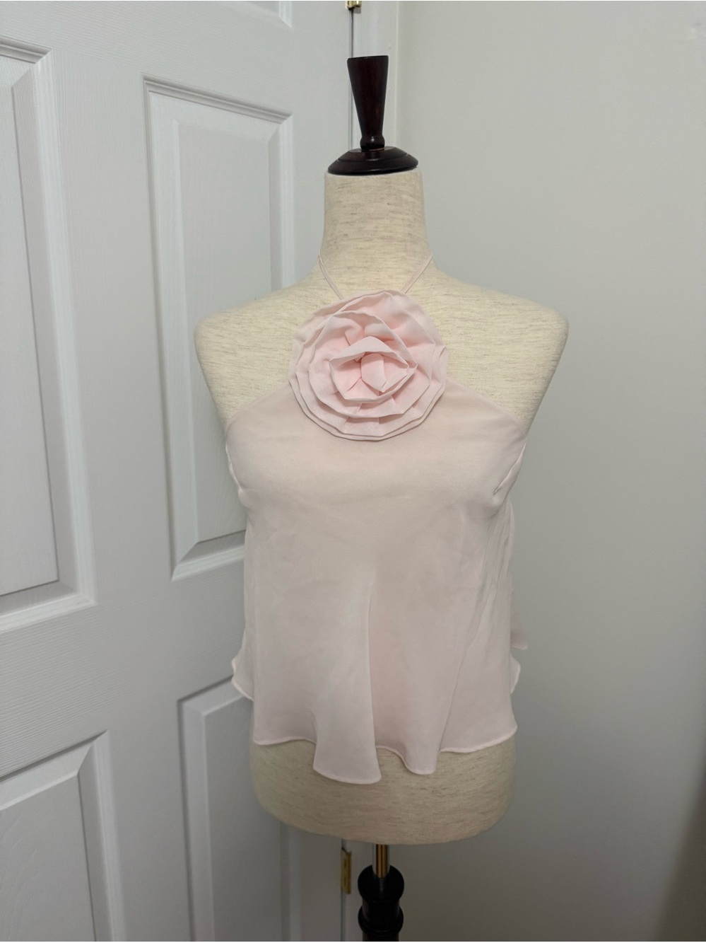 Victoria’s Secret Chiffon Rosette Halter Top - Blush Pink